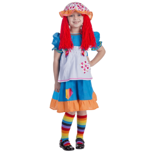 Rainbow Rag Doll Costume - Kids - Medium (8-10)
