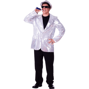 Silver Sequin Jacket - Adults - Large